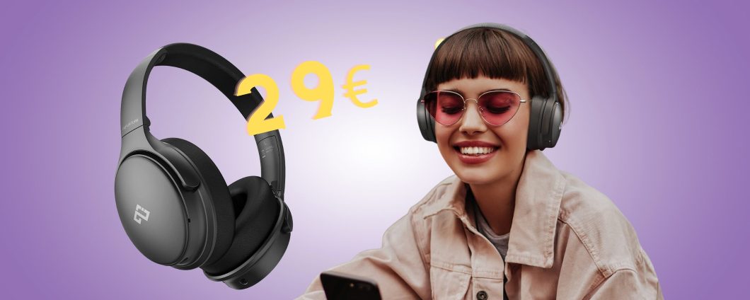 Bastano 29€ per queste cuffie wireless con autonomia da 40h