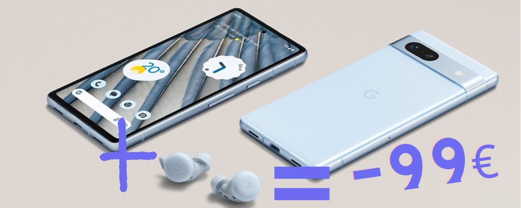 Google Pixel 7a in SCONTO di 99€ e in OMAGGIO Pixel Buds A