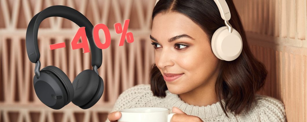 Jabra Elite 45h: cuffie wireless da FAVOLA al 40% in MENO