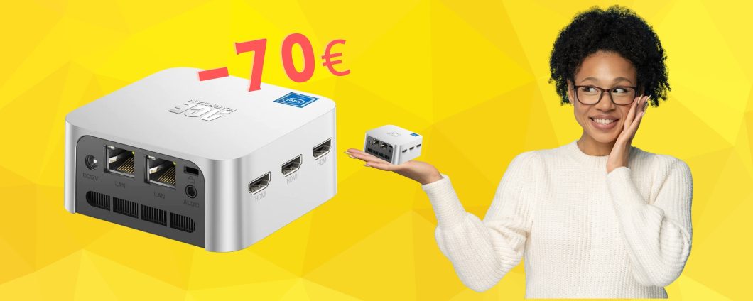 Mini PC di appena 8cm con Windows Pro 11 in SCONTO di 70€