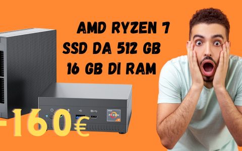 NiPoGi: il mini PC con Ryzen 7 è in OFFERTA a 160€ in MENO