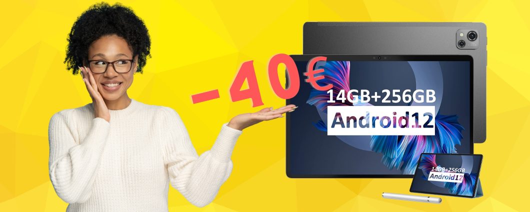 Tablet con 8 GB di RAM e 256 GB di memoria a 189€ su Amazon