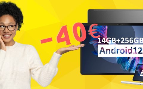 Tablet con 8 GB di RAM e 256 GB di memoria a 189€ su Amazon