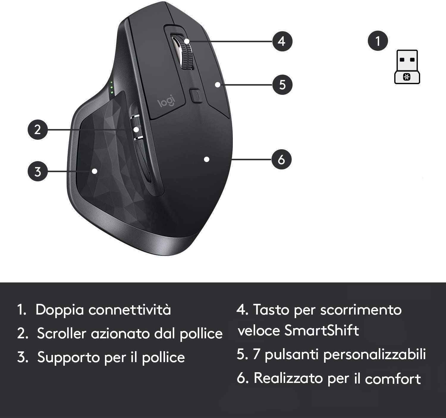 Logitech MX Master 2S - Pulsanti