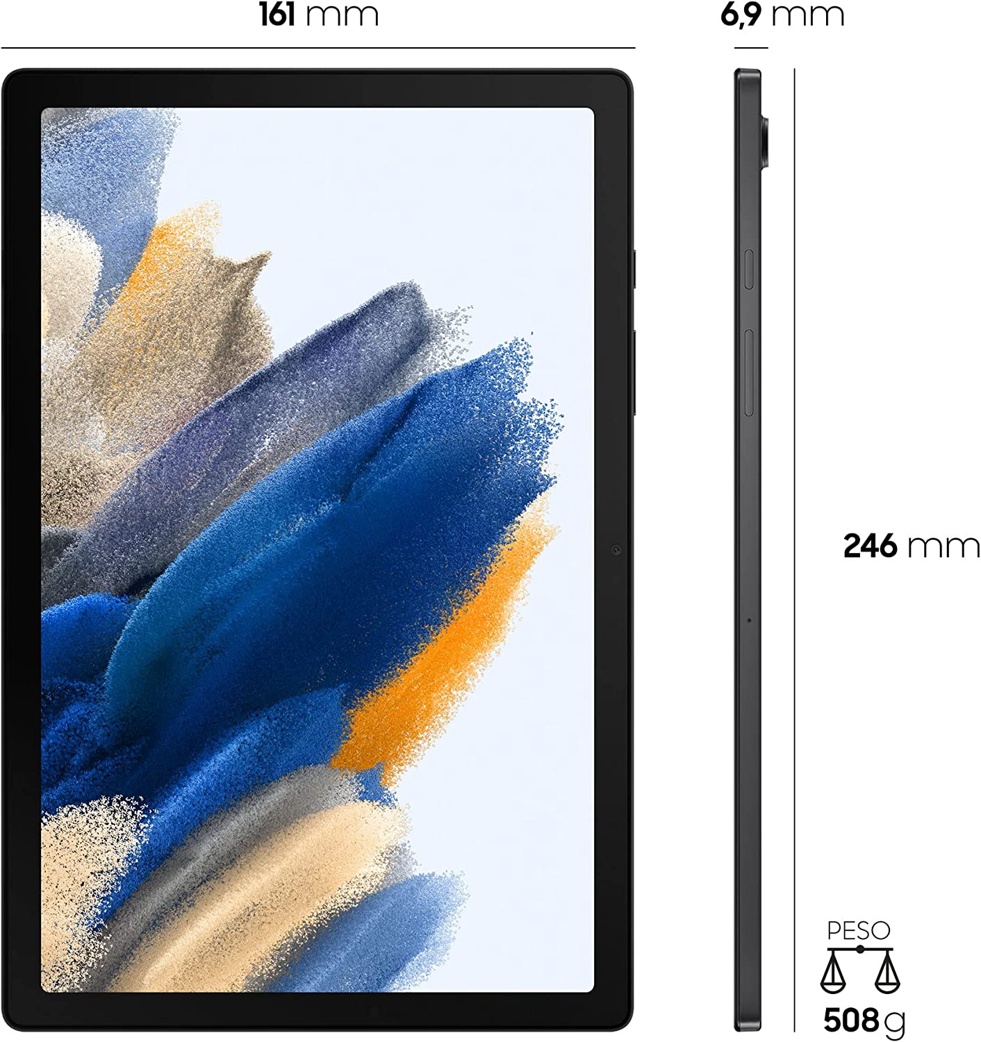 Samsung Galaxy Tab A8 - Black - Dimensioni