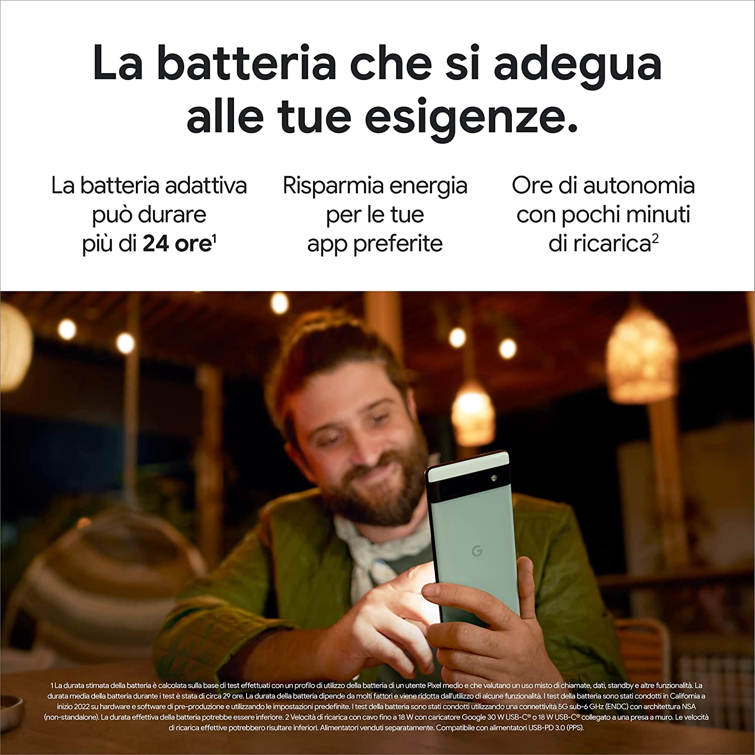 google-pixel-6a-amazon-super-sconto-116e-batteria