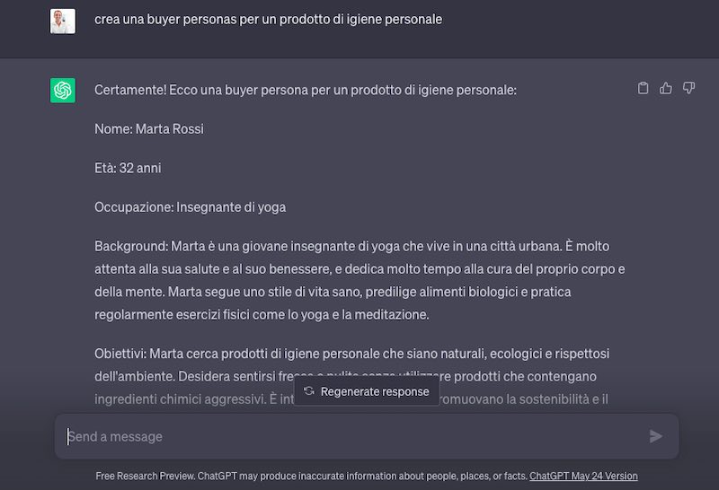 Creare buyer personas con ChatGPT