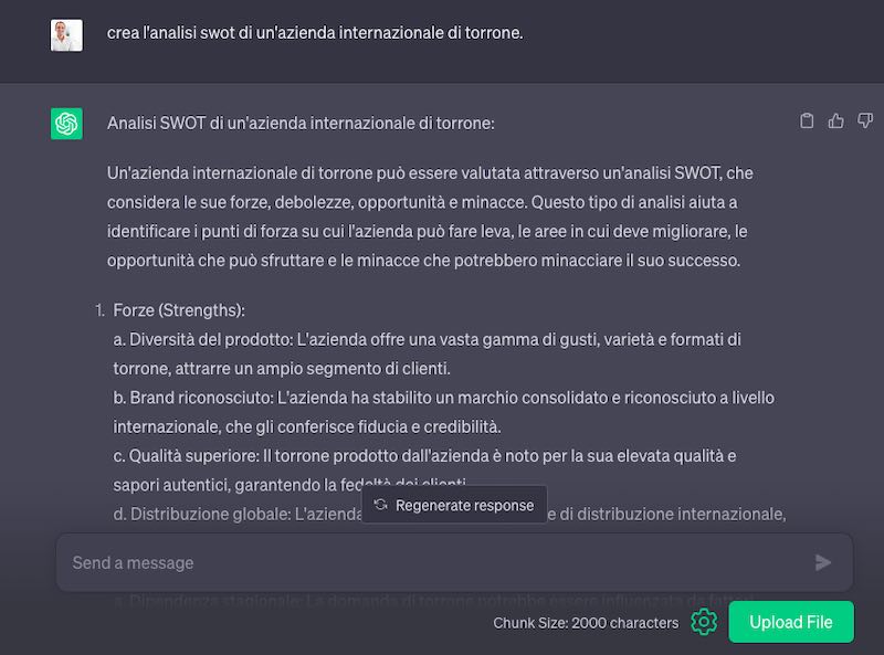 analisi SWOT con ChatGPT