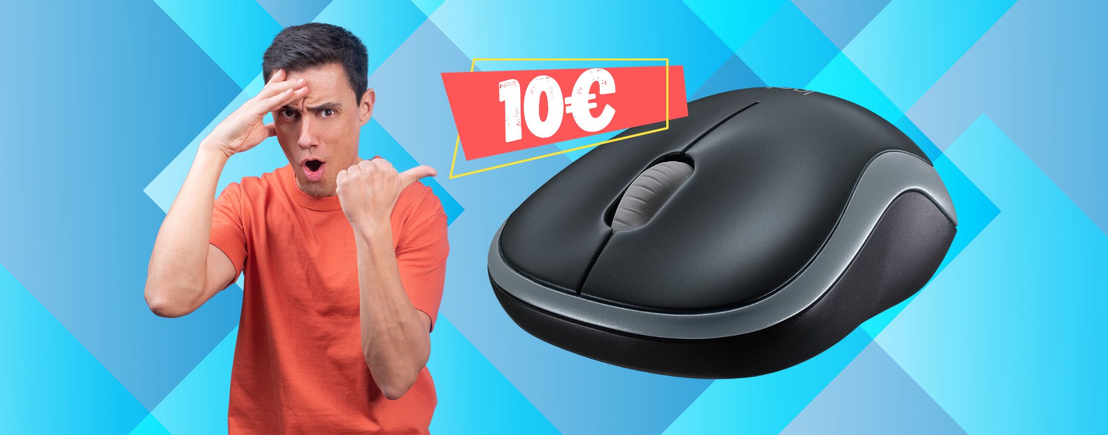 Mouse wireless compatto Logitech M185 - Pensato per i computer portatili