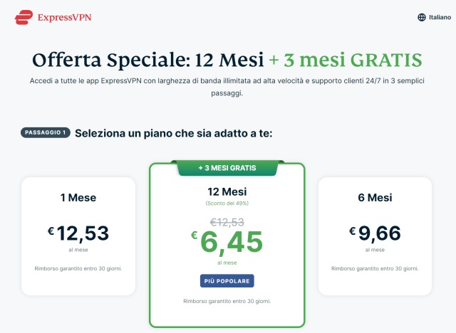 expressvpn 12 mesi 6,45 euro al mese