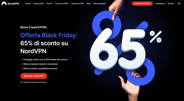 nordvpn 65 per cento offerta black friday