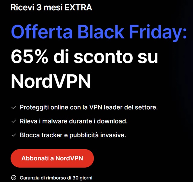 nordvpn black friday sconto