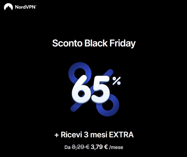 nordvpn sconto 65 per cento black friday