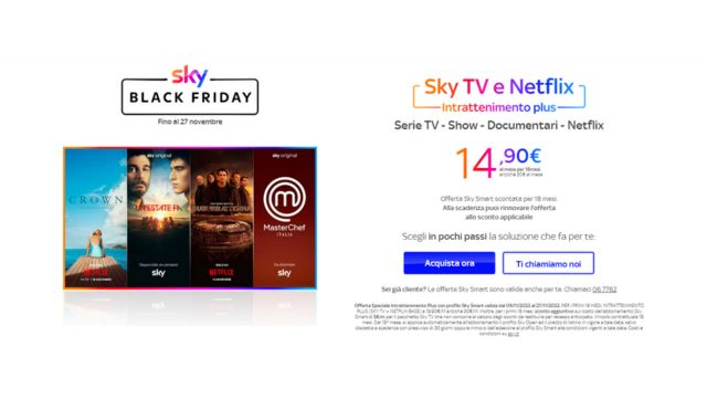 Sky TV e Netflix Black Friday