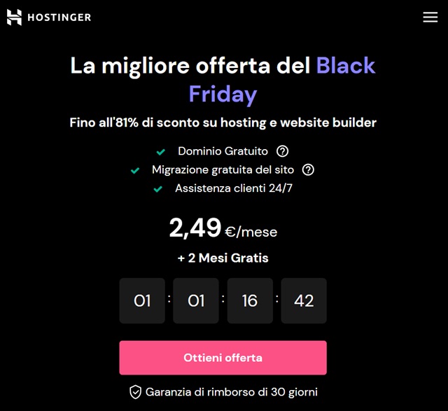 hostinger offerta black friday