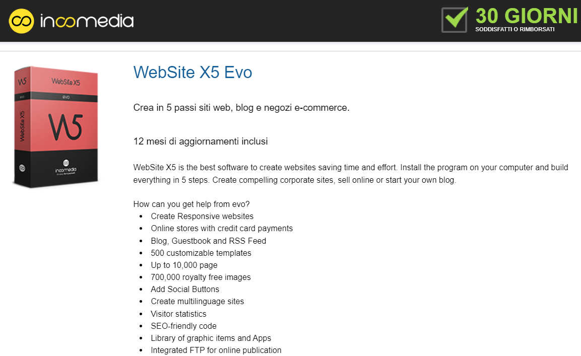 Realizza il tuo sito web da professionista con WebSite X5 di Incomedia
