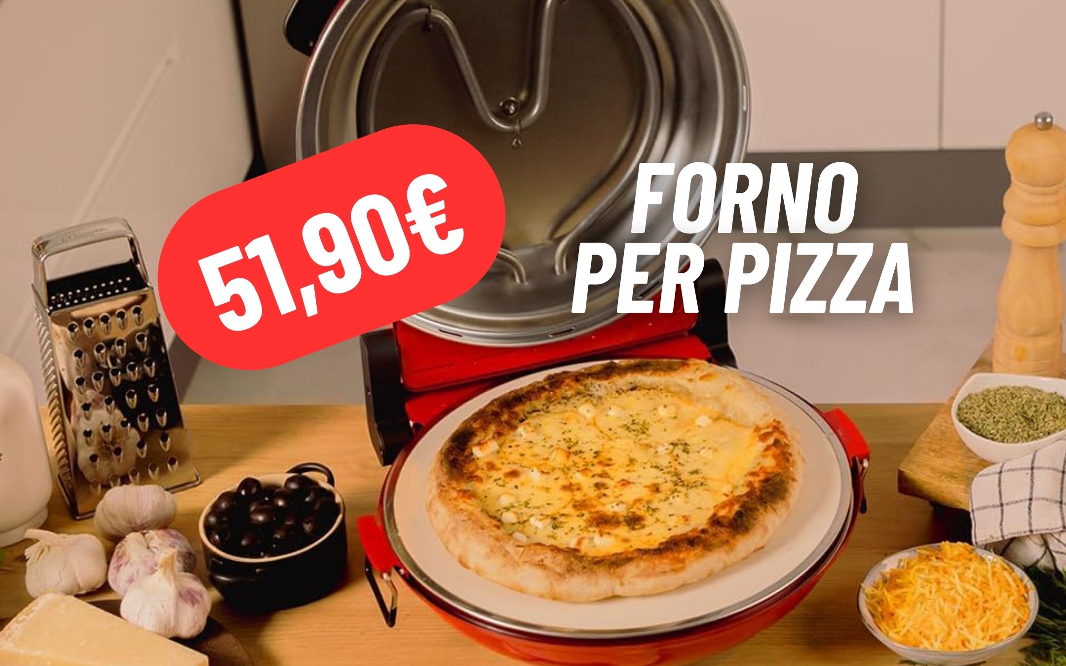 PIZZA IN CASA IN SOLI 3 minuti con il Forno elettrico per la Pizza in  OFFERTA