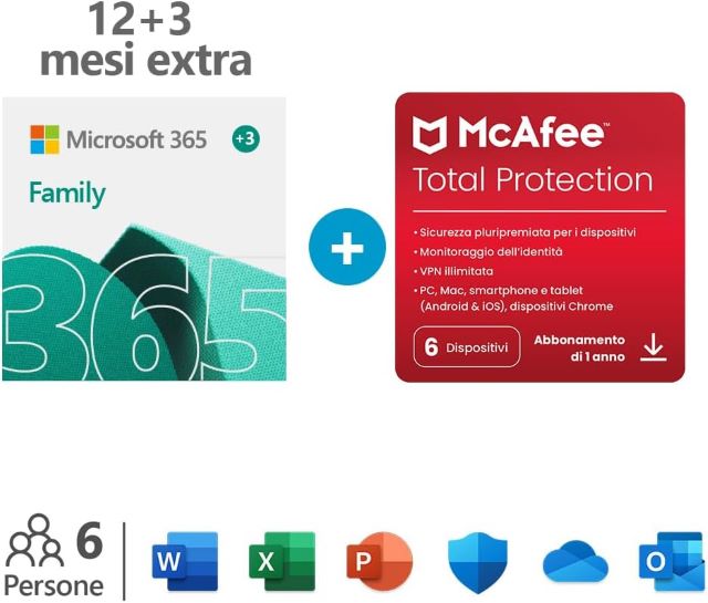 microsoft 365 family e mcafee total protection