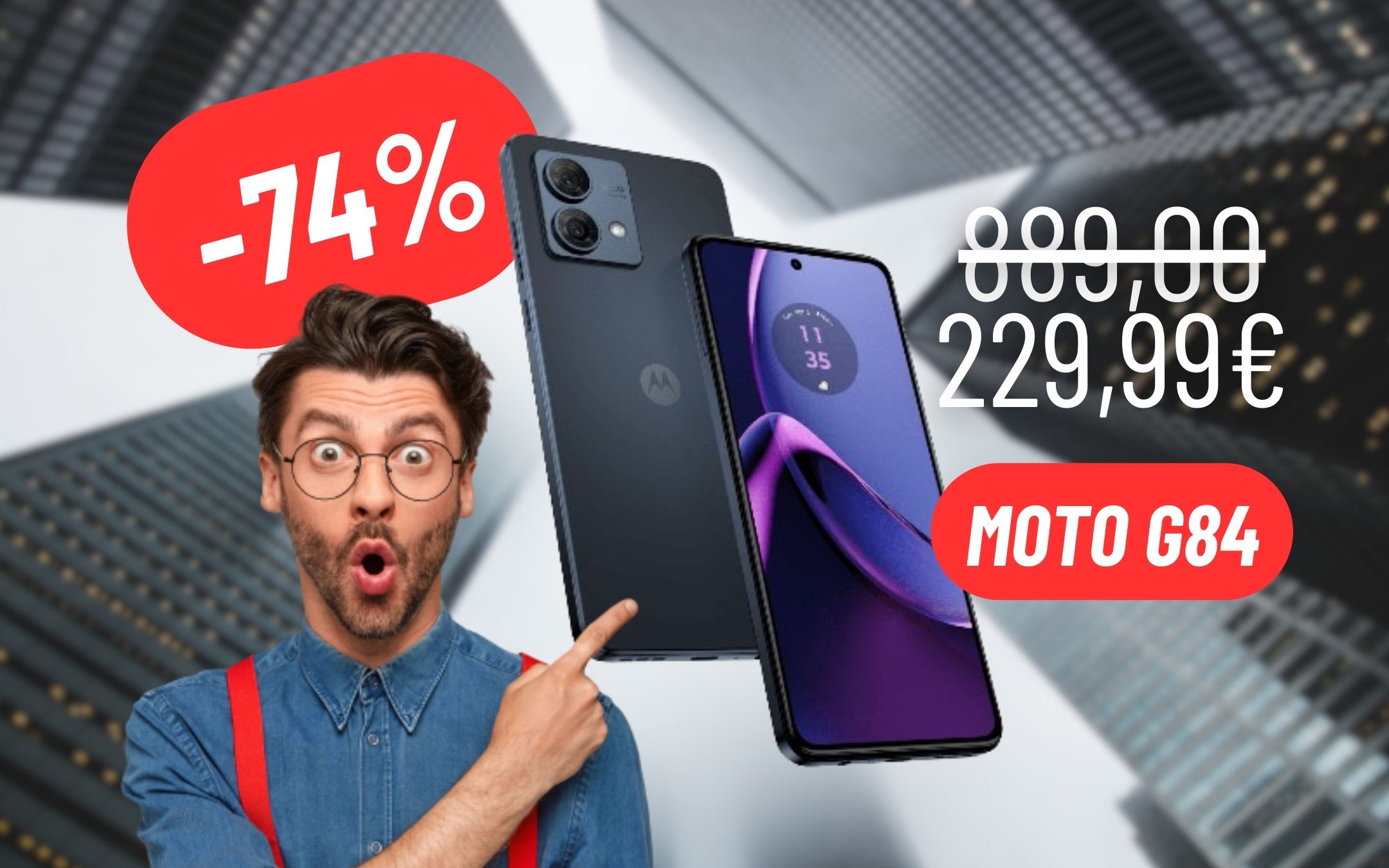 Motorola G84 5G a 223€ con display OLED scontatissimo come MAI PRIMA D'ORA  - Webnews