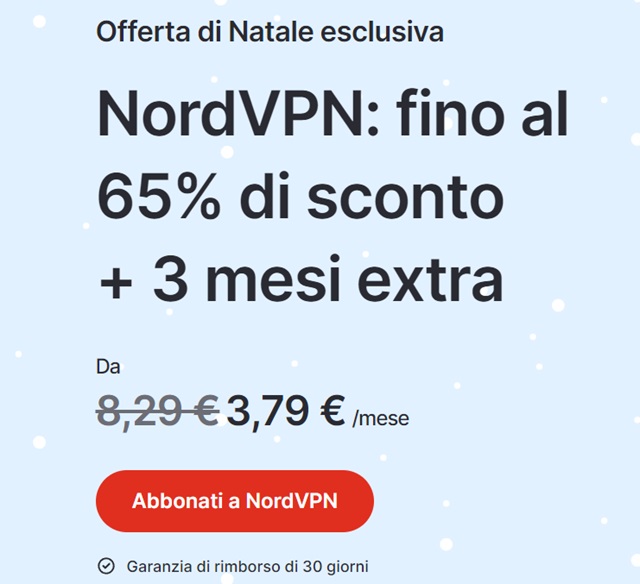 nordvpn fino al 65 per cento di sconto