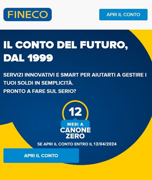 conto online fineco offerta