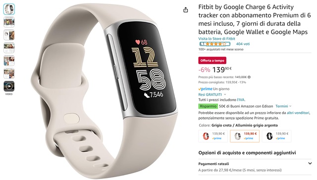 fitbit charge 6 139 euro amazon