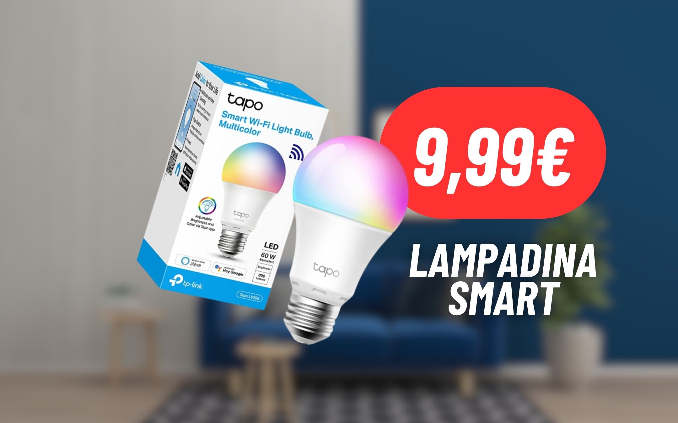 Lampadina smart con comando vocale a 9,99€ con lo sconto del 33% su