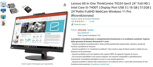 lenovo thinkcentre tio24 gen3 499 euro amazon