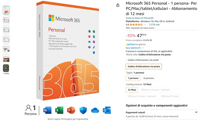 microsoft 365 personal 47 euro amazon