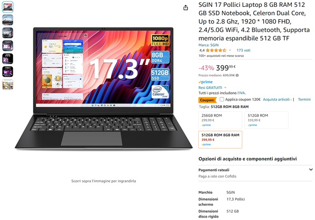 pc sgin 279 euro amazon