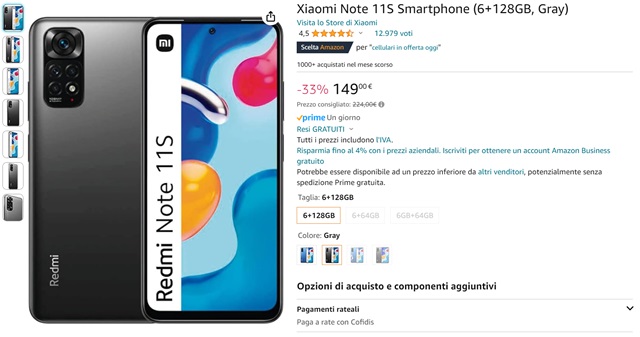 redmi note 11s 149 euro amazon