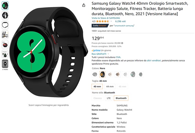 samsung galaxy watch 4 129 euro amazon