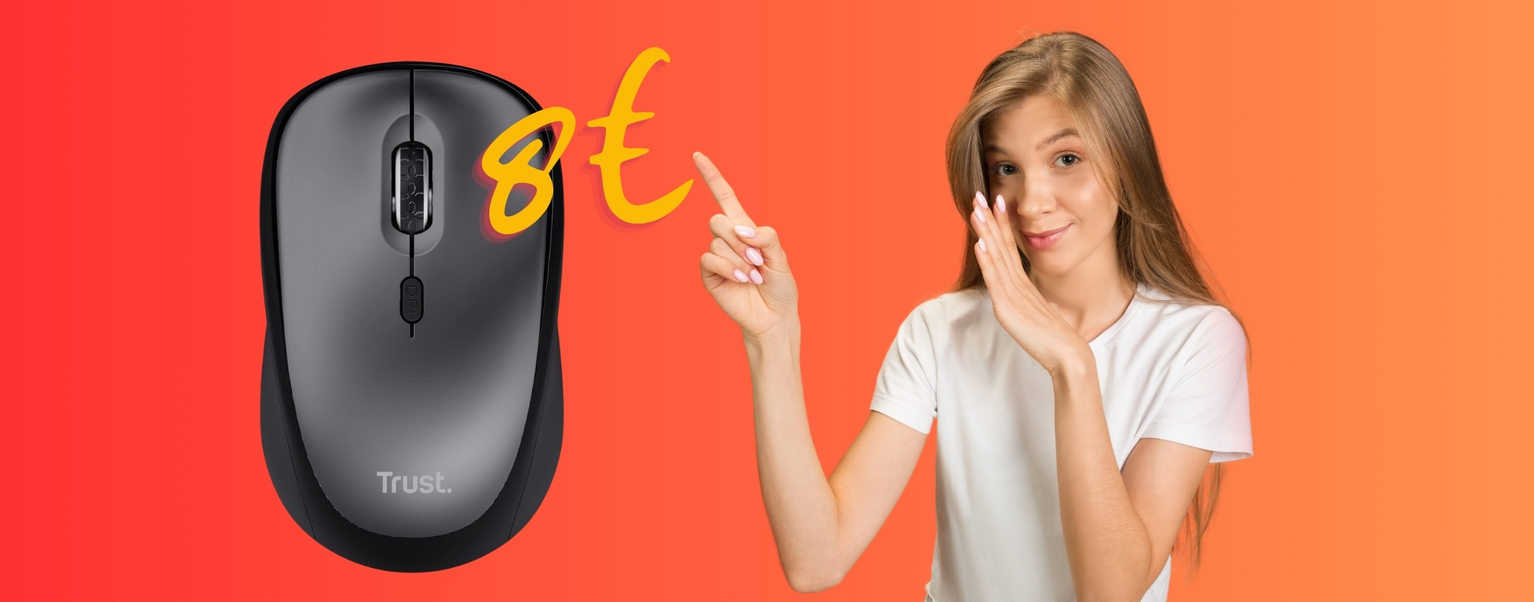 Trust Yvi+: il mouse wireless compatto che COSTA POCHISSIMO (8,99€)