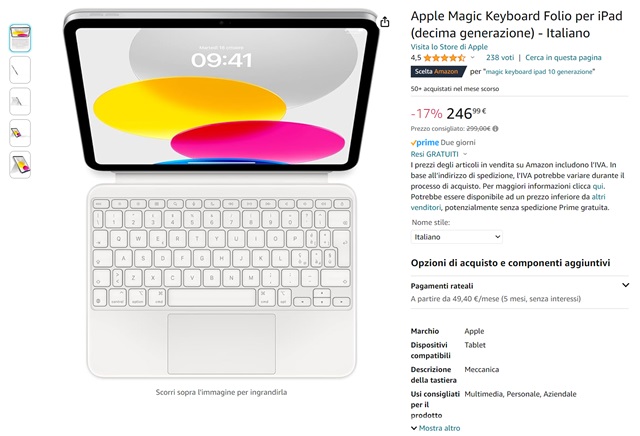 apple magic keyboard folio 246 euro amazon