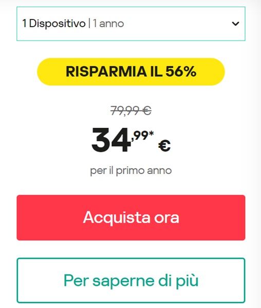 kaspersky premium prezzo