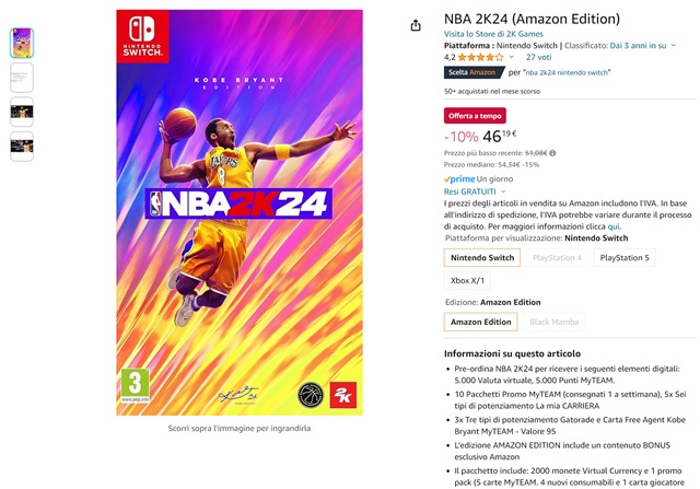 nba 2k24 46 euro amazon