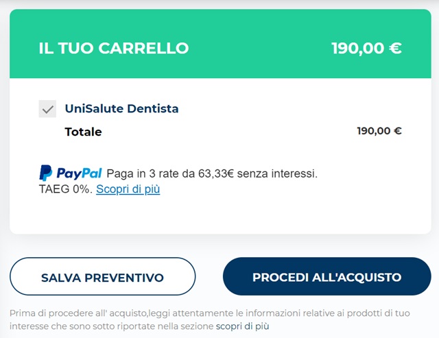 preventivo unisalute dentista