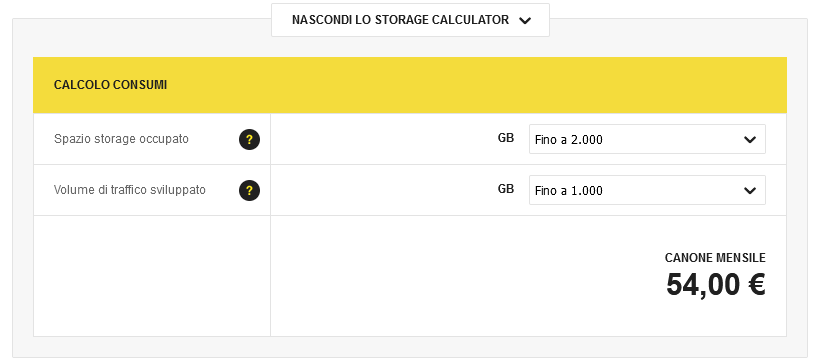 Caratteristiche dell'offerta Seeweb