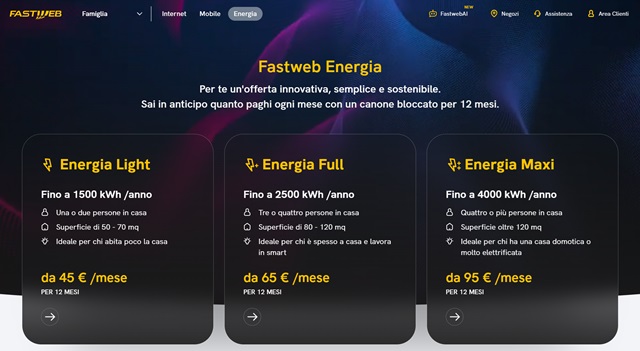 fastweb energia prezzi