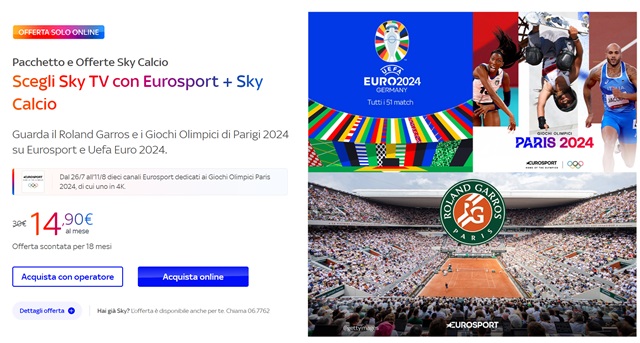 sky tv con eurosport e sky calcio