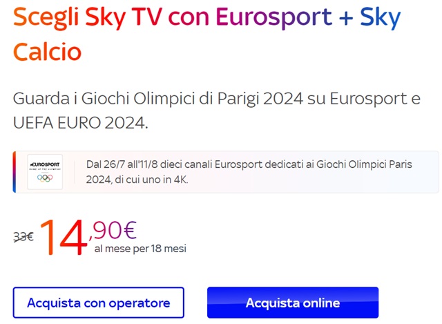 sky tv con eurosport piu sky calcio