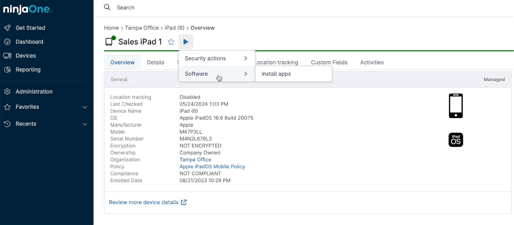 Gestire dispositivi mobili con NinjaOne MDM