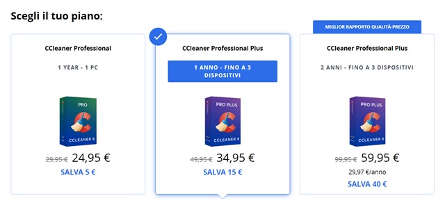 scegli piano ccleaner
