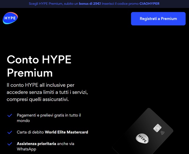 hype registrati a premium