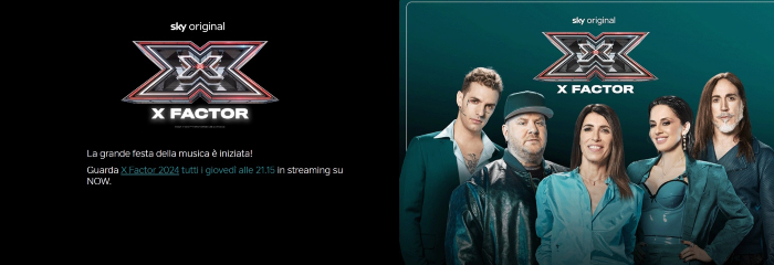 X Factor in streaming su NOW