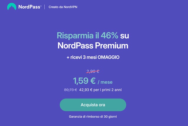 nordpass premium 1,59 euro