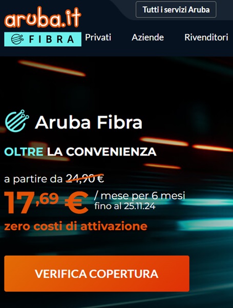 aruba fibra offerta