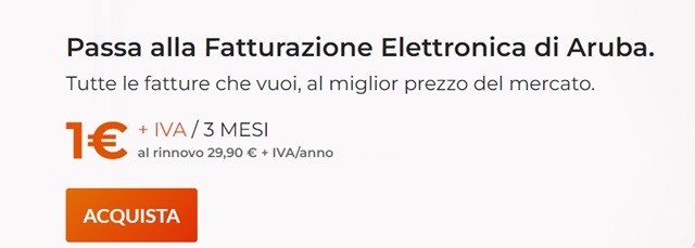 fatturazione elettronica di aruba a 1 euro