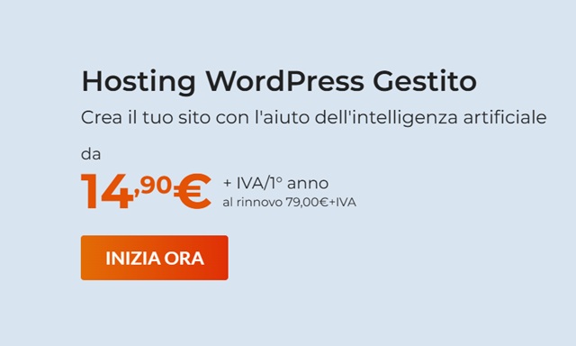 hosting wordpress gestito aruba offerta