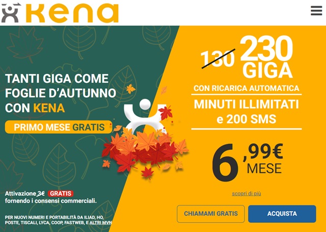 kena offerta d'autunno